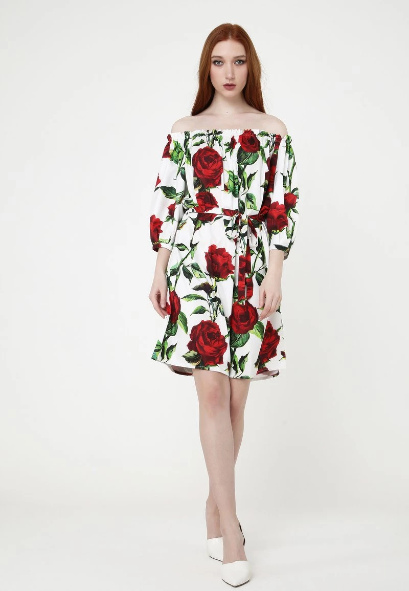 Sconto π Madam-T Donna GREENELLA - Vestito Estivo - Milchig, Rot π - immagine 2