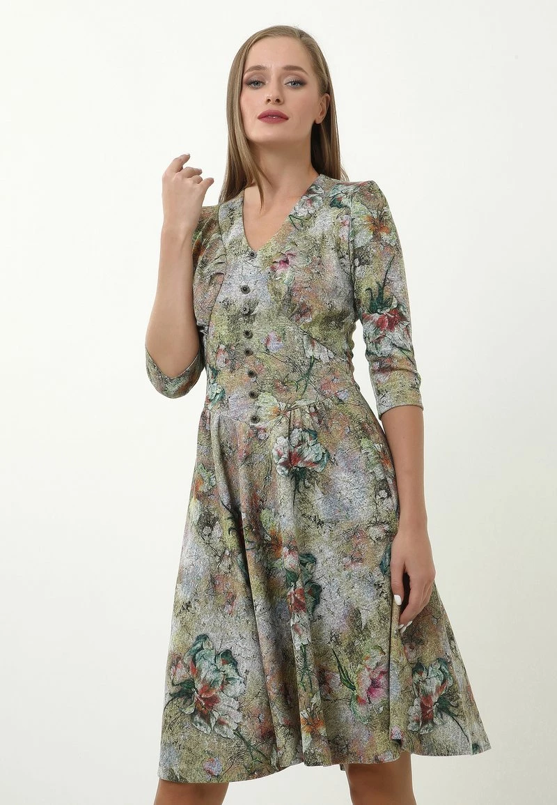 Promo π₯° Madam-T Donna DAISY - Vestito Estivo - Oliv/ Grau π - immagine 5