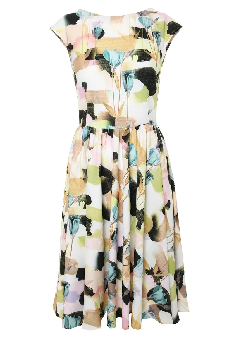 Nuovo β€οΈ Madam-T Donna Vestito Estivo - Beige Hellgrün β - immagine 7