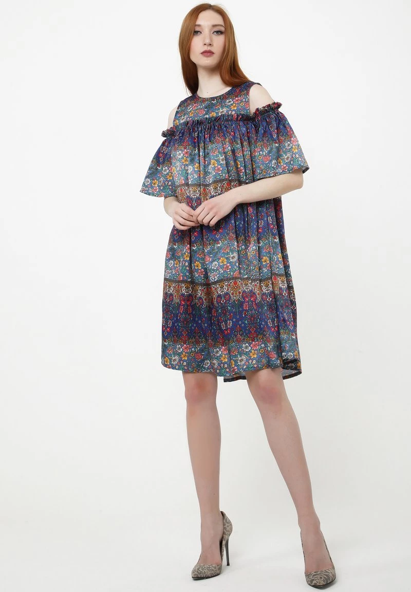 Nuovo β¨ Madam-T Donna NINEL - Vestito Estivo - Blau, Rot π - immagine 2