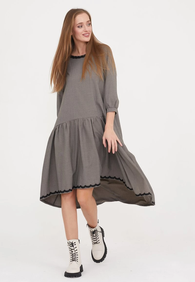 Miglior prezzo 𧨠Madam-T Donna EVA - Vestito Estivo - Dunkelbeige π - immagine 2