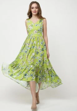 Sconto β Madam-T Donna FLORENTINA - Vestito Estivo - Hellgrün Lila π