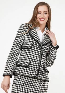 A buon mercato 👍 Madam-T Donna Blazer - Weiß Schwarz ✨