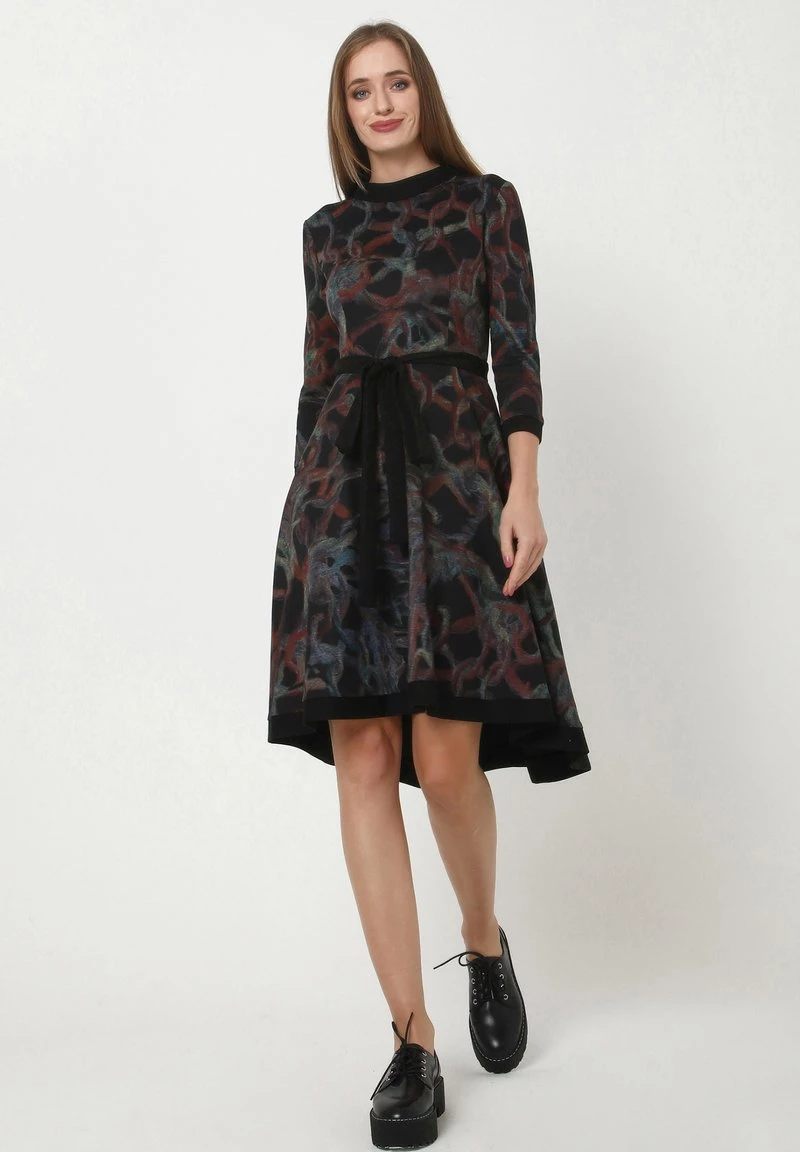 Sconto π Madam-T Donna SAMBRA - Vestito Di Maglina - Schwarz Grün π - immagine 2