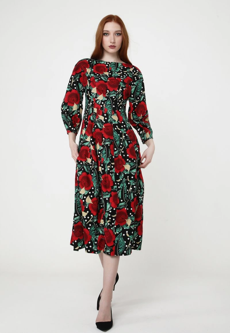 Vendita lampo β Madam-T Donna Vestito Estivo - Schwarz, Rot π - immagine 2