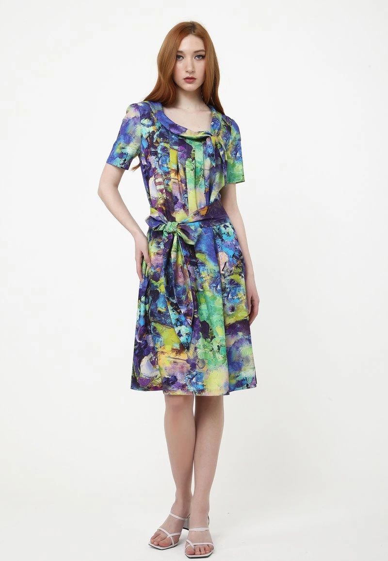 Il più economico 🔥 Madam-T Donna ZEFIRA - Vestito Estivo - Kornblume Blau/lila 💯 - immagine 5