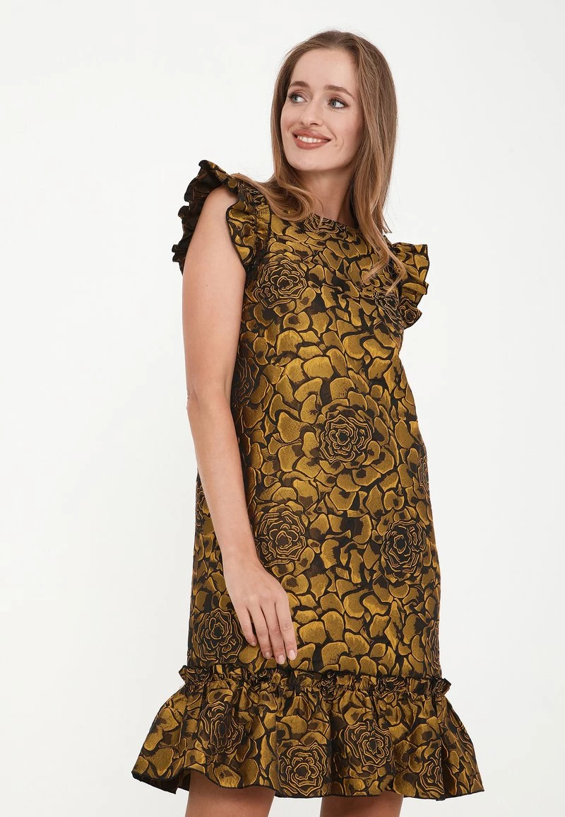 Nuovo π Madam-T Donna GRETA - Vestito Estivo - Schwarz, Senf βοΈ - immagine 3