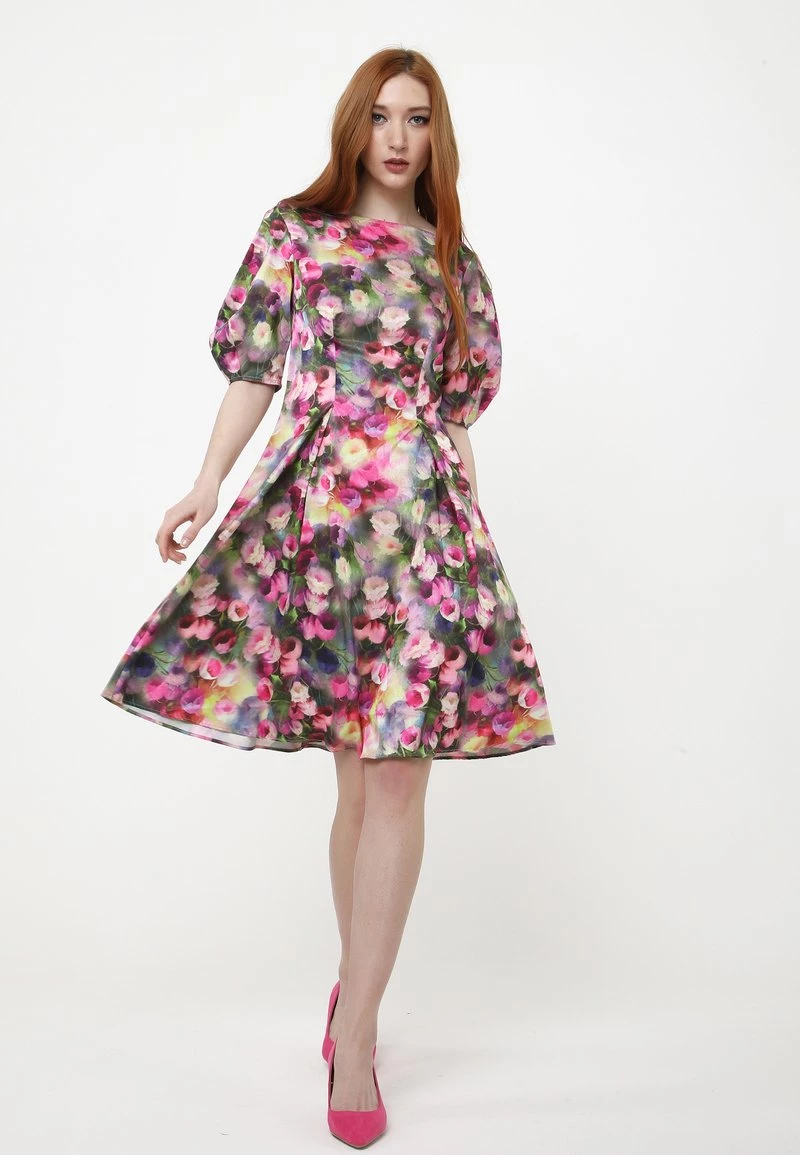 Nuovo β Madam-T Donna Vestito Estivo - Grau, Rosa π - immagine 2