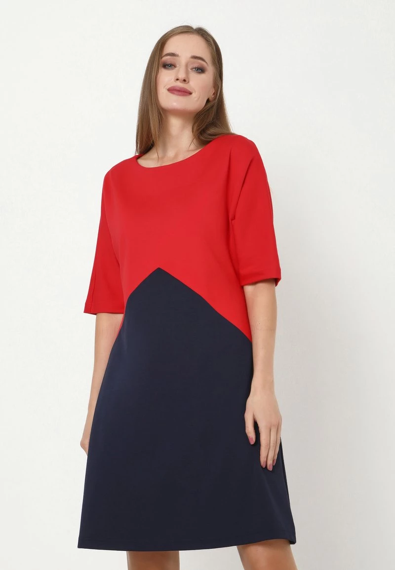 A buon mercato β Madam-T Donna LOLITA - Vestito Di Maglina - Blau, Koralle π