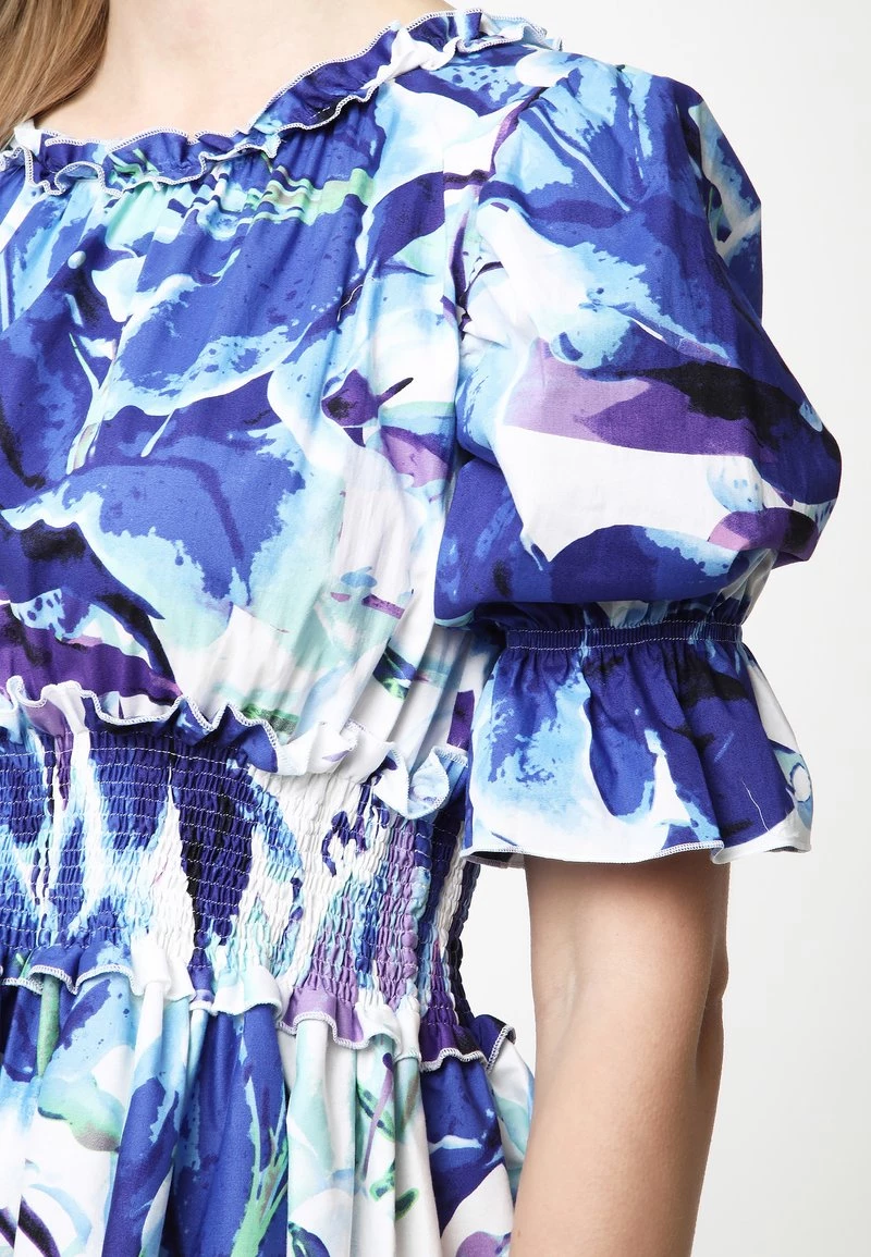 Miglior prezzo ⭐ Madam-T Donna Vestito Estivo - Weiß Kornblumenblau ❤️ - immagine 8