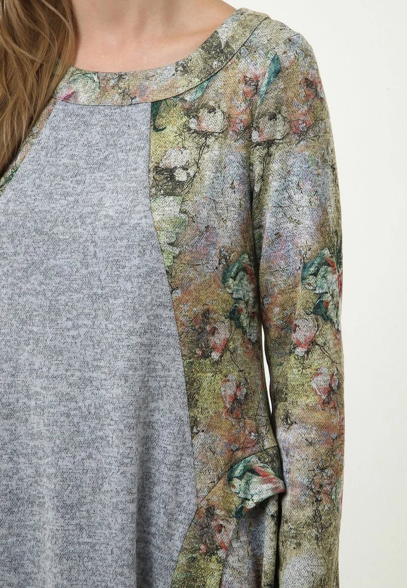 Nuovo π Madam-T Donna Vestito Lungo - Oliv, Grau π― - immagine 8