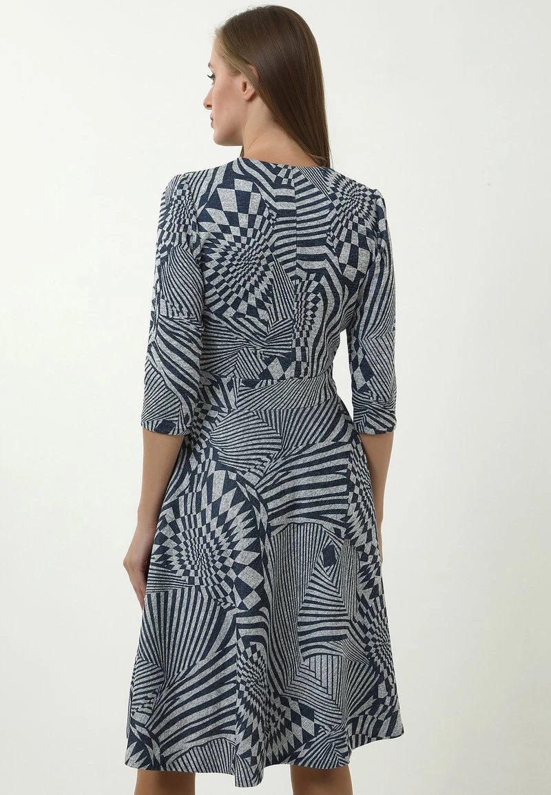 Nuovo π Madam-T Donna DAISY - Vestito Estivo - Grau/ Blau π - immagine 3