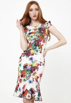 Vendita calda 😍 Madam-T Donna DEVENTA - Vestito Estivo - Beige, Lila ❤️