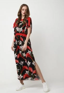 Sconto ✔️ Madam-T Donna TSURUMI - Vestito Lungo - Schwarz, Rot 🤩