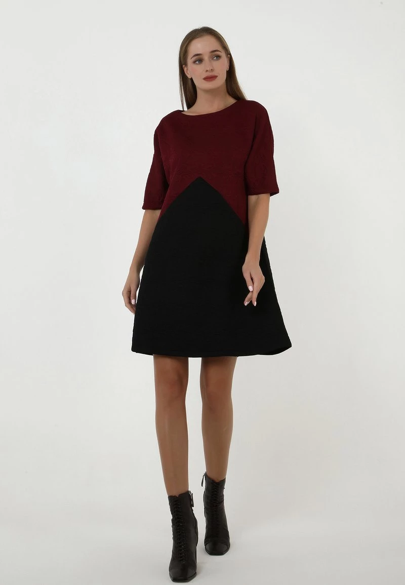 Migliore vendita π Madam-T Donna LOLITA - Vestito Estivo - Weinrot, Schwarz π - immagine 2