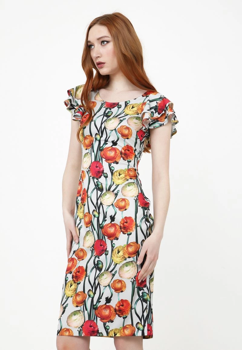 Miglior offerta π Madam-T Donna Vestito Estivo - Hellgrau Rot π - immagine 3