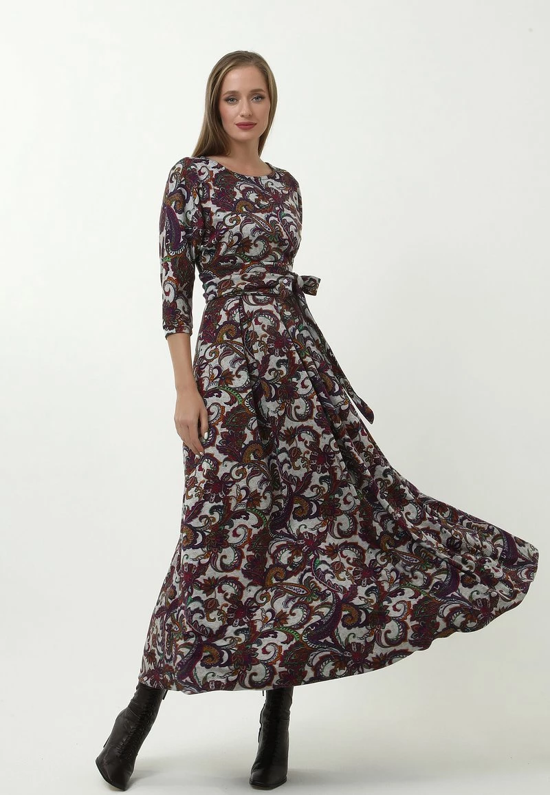 Miglior offerta π Madam-T Donna KOMBINA - Vestito Lungo - Grau Lila π - immagine 3