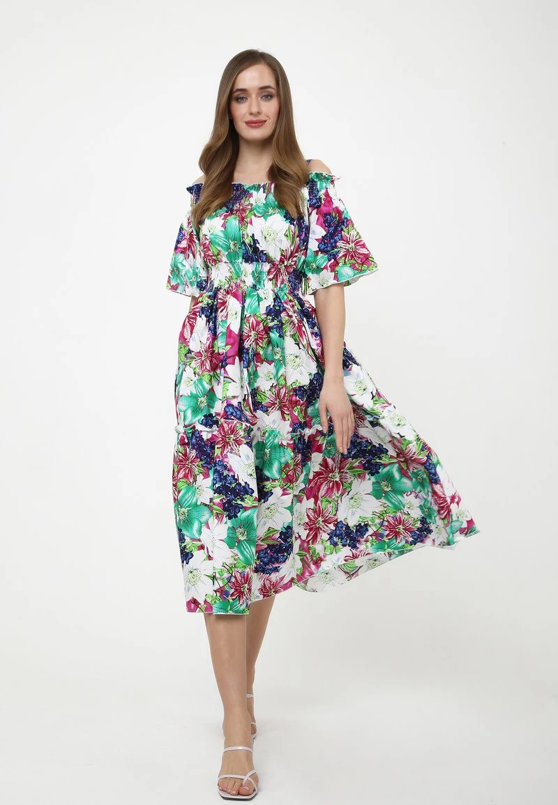 Nuovo π Madam-T Donna FERANA - Vestito Estivo - Weiß, Himbeere π - immagine 4