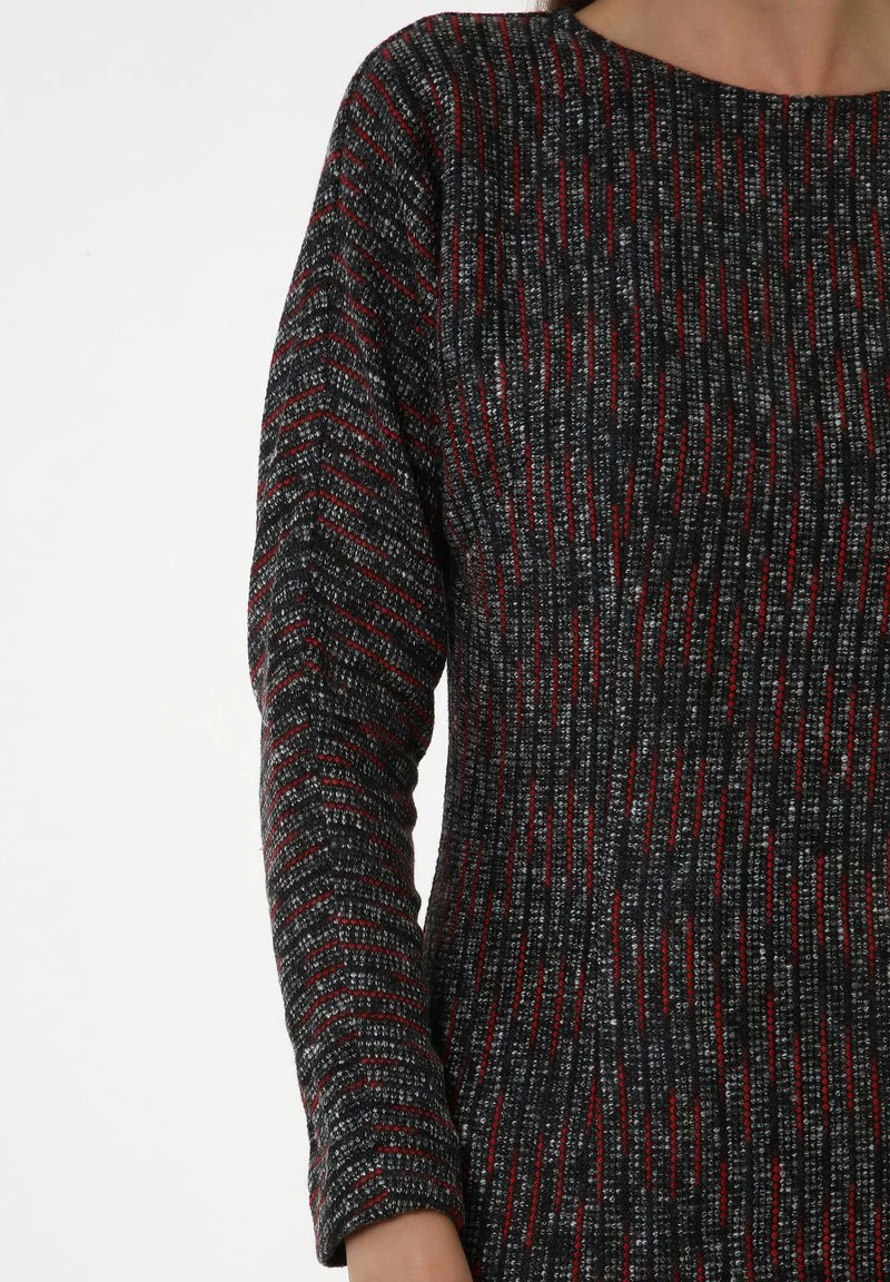 Nuovo π Madam-T Donna SAMARA - Abito In Maglia - Dunkelgrau Rot βοΈ - immagine 6