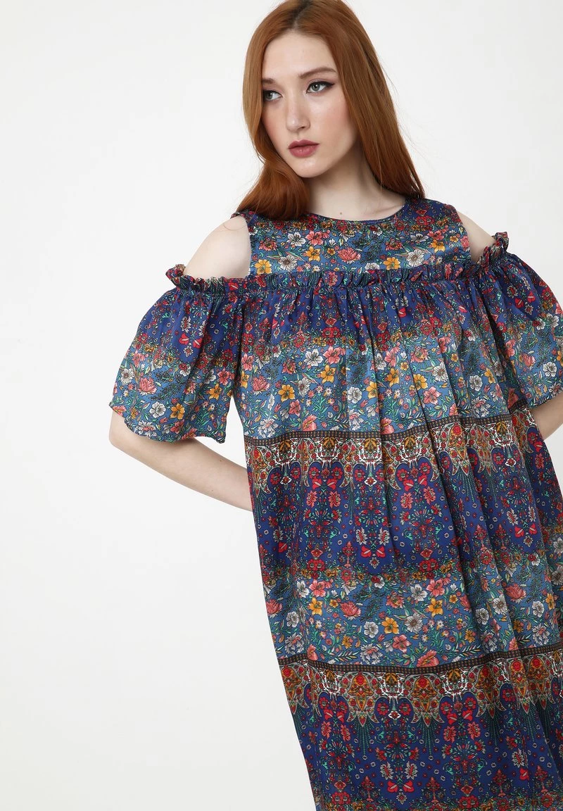 Nuovo β¨ Madam-T Donna NINEL - Vestito Estivo - Blau, Rot π - immagine 6