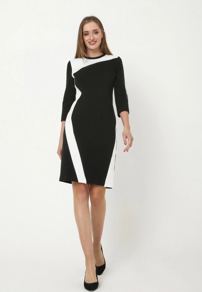 Miglior offerta π₯° Madam-T Donna SPARNADA - Vestito Di Maglina - Schwarz, Weiß π