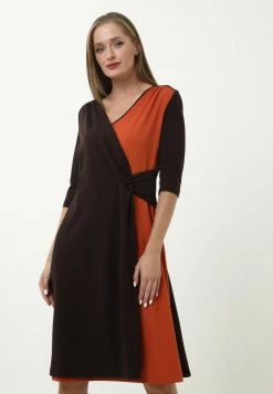 Presa ❤️ Madam-T Donna BURCLAY - Vestito Elegante - Braun, Terrakotta 😀