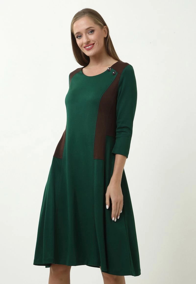 Presa π Madam-T Donna Vestito Di Maglina - Green π― - immagine 3