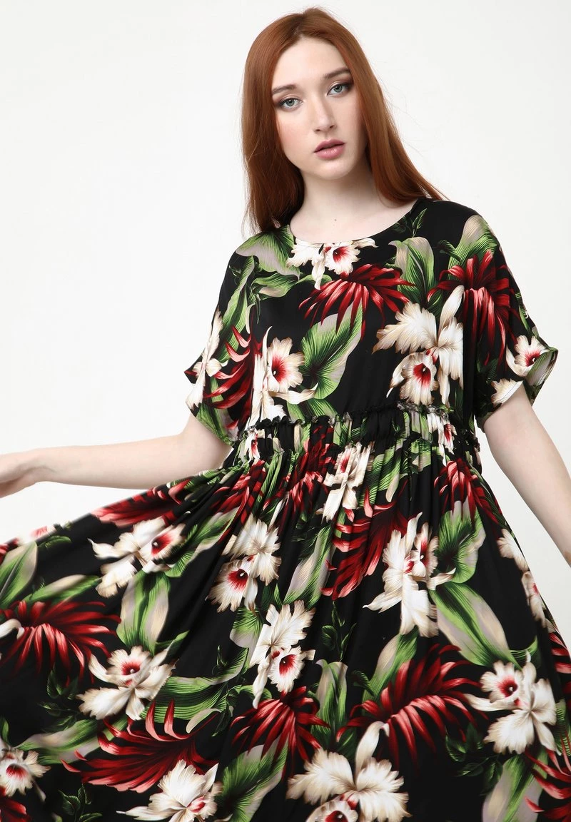 Nuovo di zecca π― Madam-T Donna OFELIA - Vestito Estivo - Schwarz Grün π - immagine 5