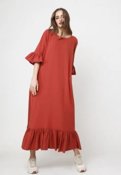 A buon mercato π Madam-T Donna DONATELLO - Vestito Lungo - Terrakotta π