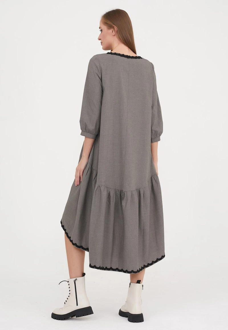 Miglior prezzo 𧨠Madam-T Donna EVA - Vestito Estivo - Dunkelbeige π - immagine 3