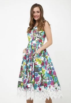 Sconto 🎁 Madam-T Donna DOLCE - Vestito Estivo - Weiß Hellblau ⌛