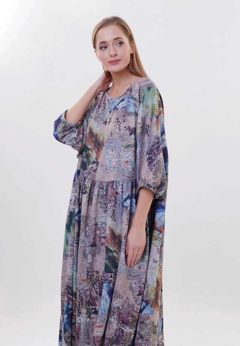 Promo β¨ Madam-T Donna HANITESSA - Vestito Estivo - Dunkelbeige Blau π - immagine 6