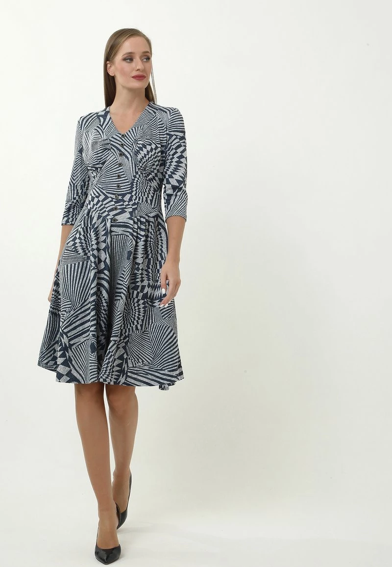 Nuovo π Madam-T Donna DAISY - Vestito Estivo - Grau/ Blau π - immagine 4