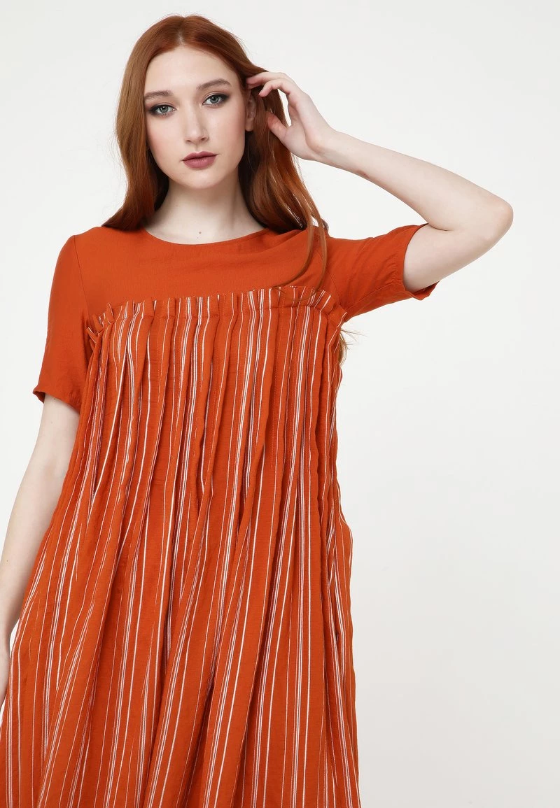 Buono π Madam-T Donna Snura - Vestito Estivo - Ingwer, Weiß π - immagine 6