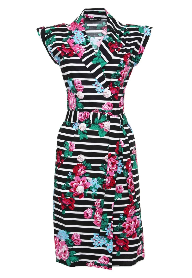 Nuovo β€οΈ Madam-T Donna ATERATA - Vestito Estivo - Schwarz, Rosa β - immagine 7