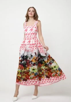 Bilancio 🤩 Madam-T Donna RIMINA - Vestito Estivo - Weiß, Rosa ⌛