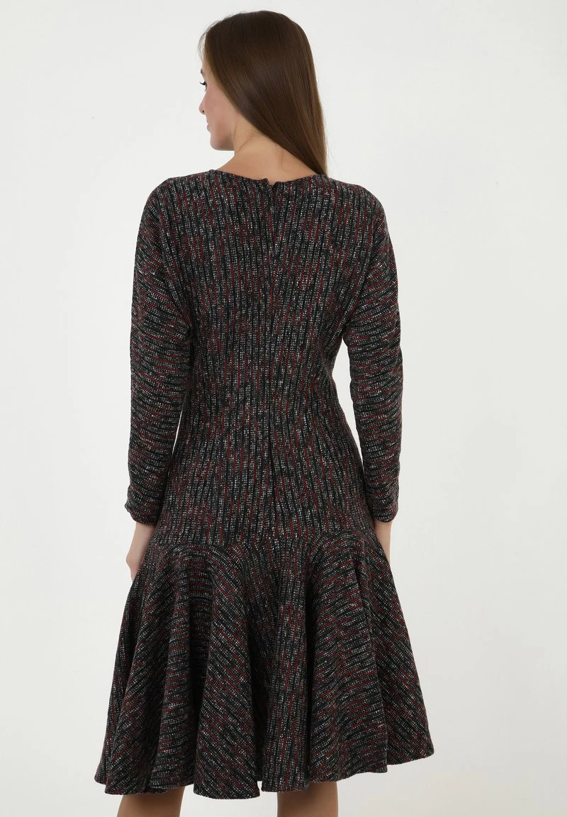 Nuovo π Madam-T Donna SAMARA - Abito In Maglia - Dunkelgrau Rot βοΈ - immagine 3