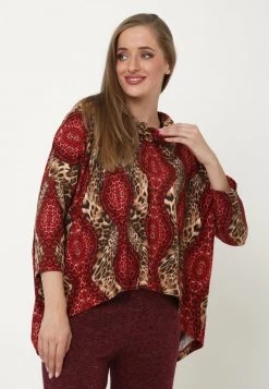 Acquistare ✨ Madam-T Donna Maglione - Beige Weinrot 😉