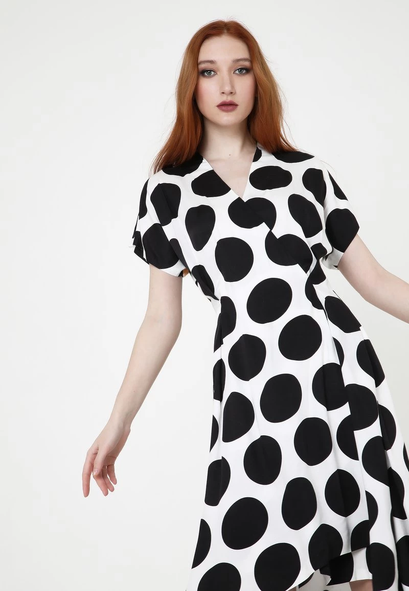 Miglior prezzo π Madam-T Donna RACHEL - Vestito Estivo - Weiß Schwarz π - immagine 5