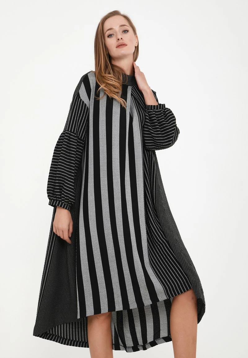 Promo β¨ Madam-T Donna Vestito Estivo - Grau, Schwarz π