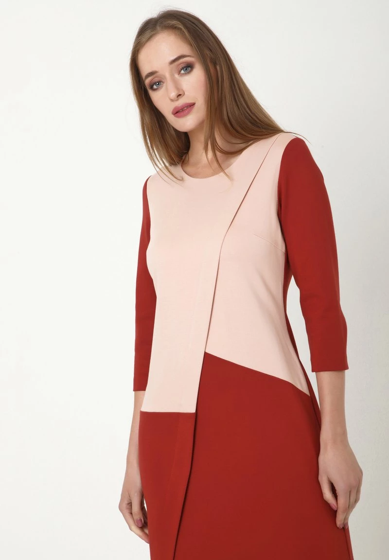 Nuovo di zecca π Madam-T Donna ELMA - Vestito Di Maglina - Pfirsich Terrakotta β - immagine 5