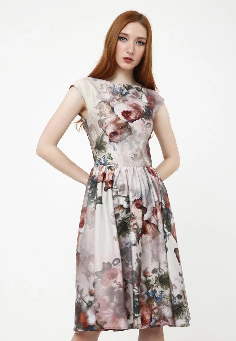 Miglior offerta π Madam-T Donna Vestito Estivo - Beige/braun π§¨