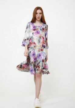 Migliore vendita ❤️ Madam-T Donna Vestito Estivo - Grau, Lila 😀