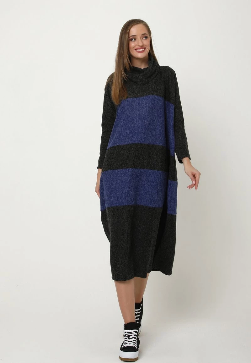 Buono π Madam-T Donna Abito In Maglia - Schwarz Indigo π