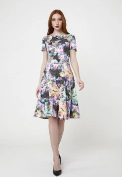 A buon mercato π Madam-T Donna Vestito Estivo - Anthrazit Flieder β€οΈ