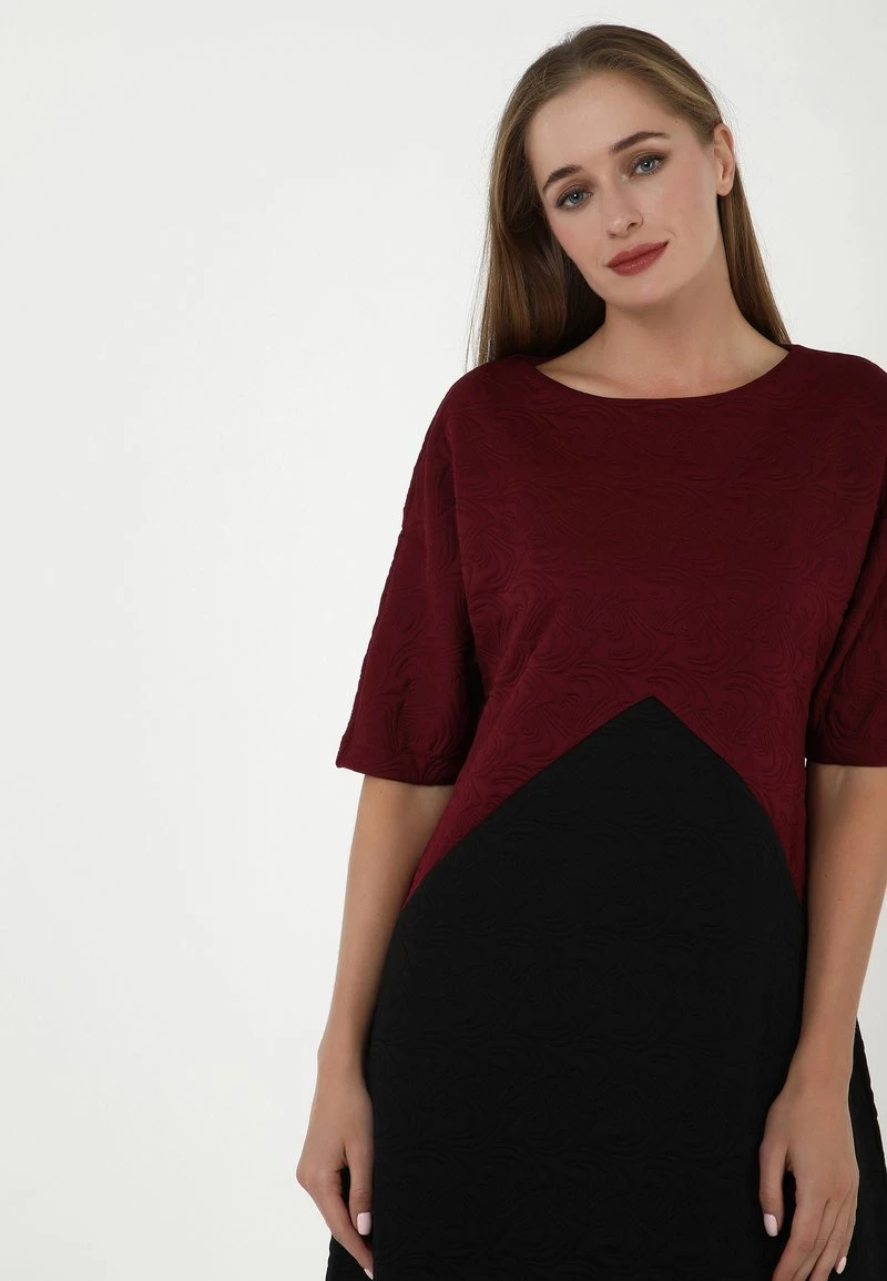 Migliore vendita π Madam-T Donna LOLITA - Vestito Estivo - Weinrot, Schwarz π - immagine 5