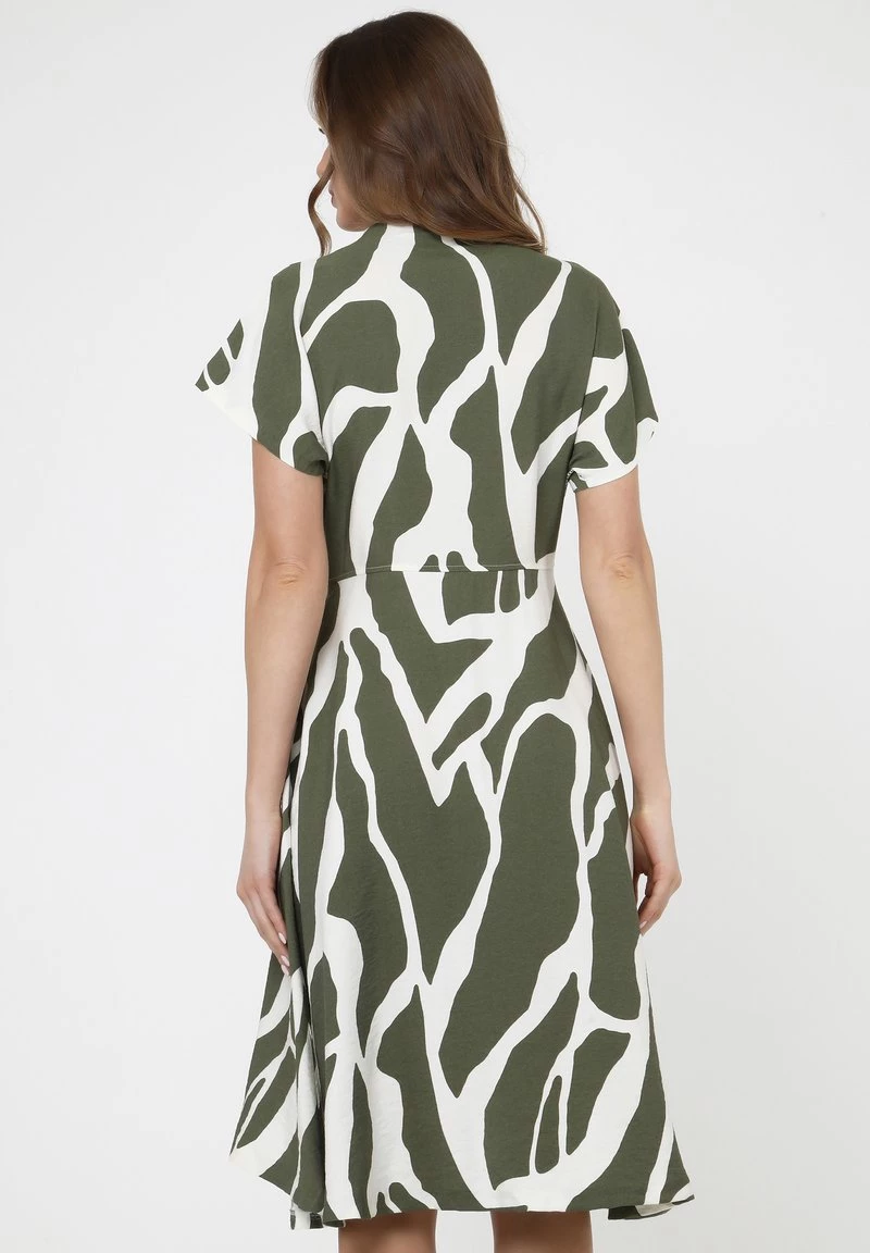 Migliore vendita π Madam-T Donna Vestito Estivo - Khaki, Weiß π - immagine 3