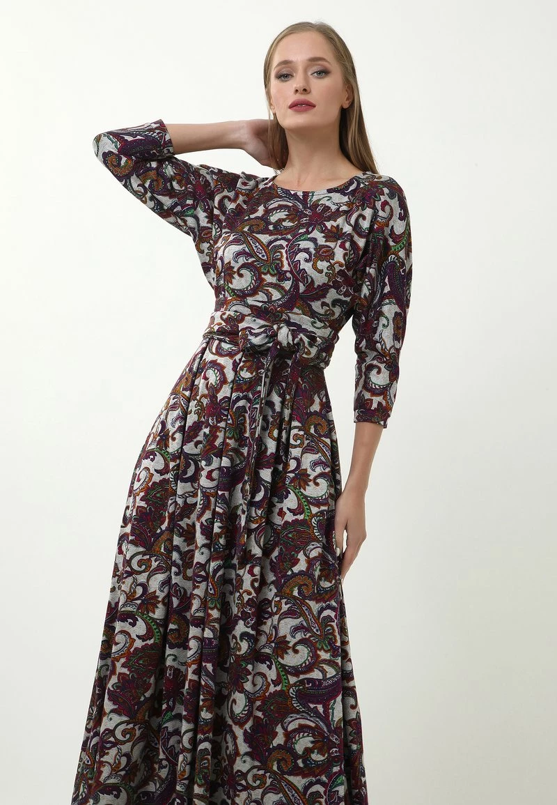 Miglior offerta π Madam-T Donna KOMBINA - Vestito Lungo - Grau Lila π - immagine 5