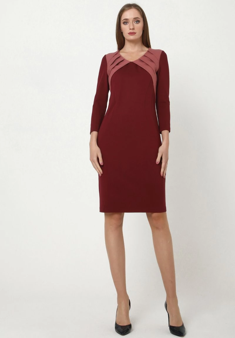 Nuovo di zecca π Madam-T Donna AMRITA - Tubino - Weinrot, Rosa π― - immagine 2