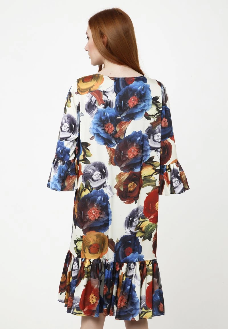 Miglior prezzo π Madam-T Donna Vestito Estivo - Beige, Blau β - immagine 2